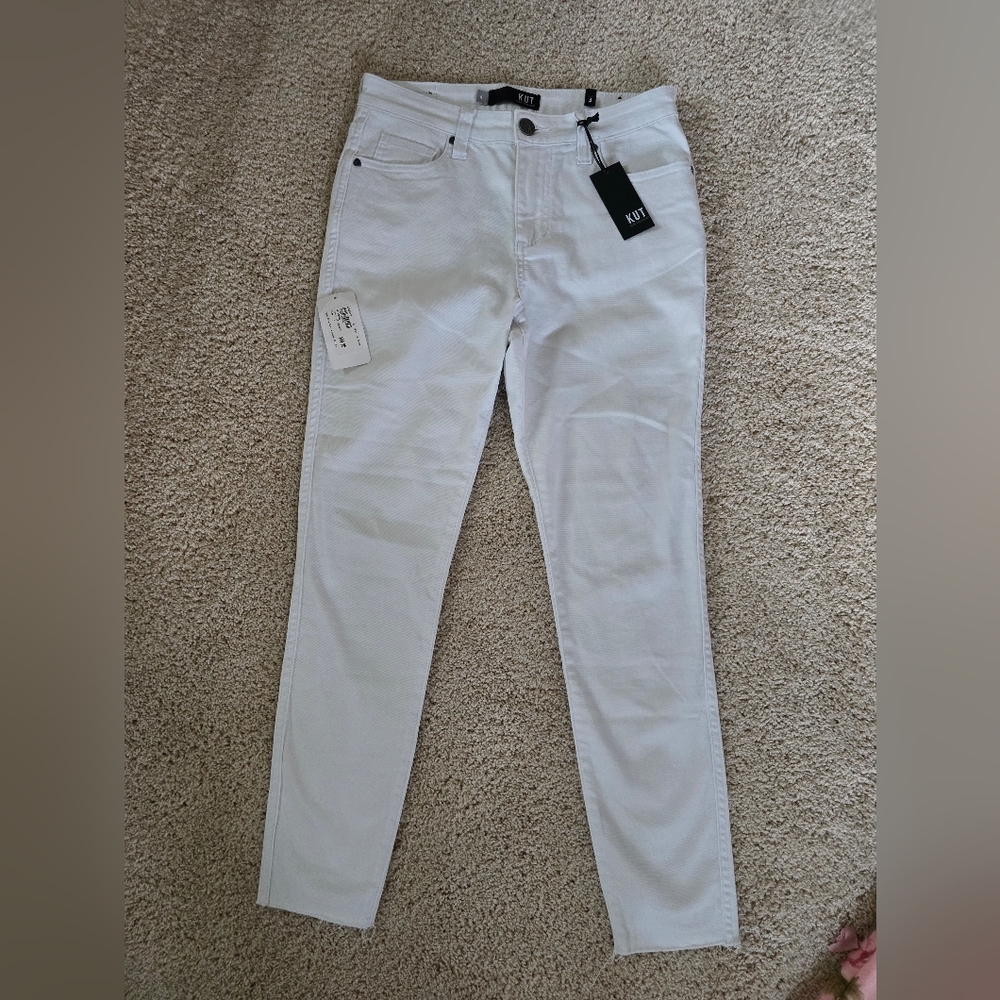 New Kut From The Kloth Connie High Rise Skinny Ankle Size 4 Optic White $89